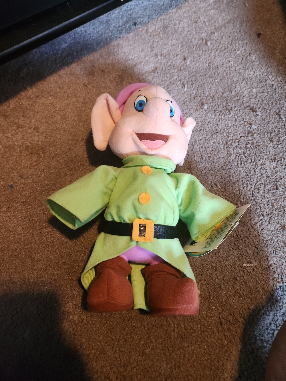 Disney Dopey Plush Doll - Green Coat with Pink Hat